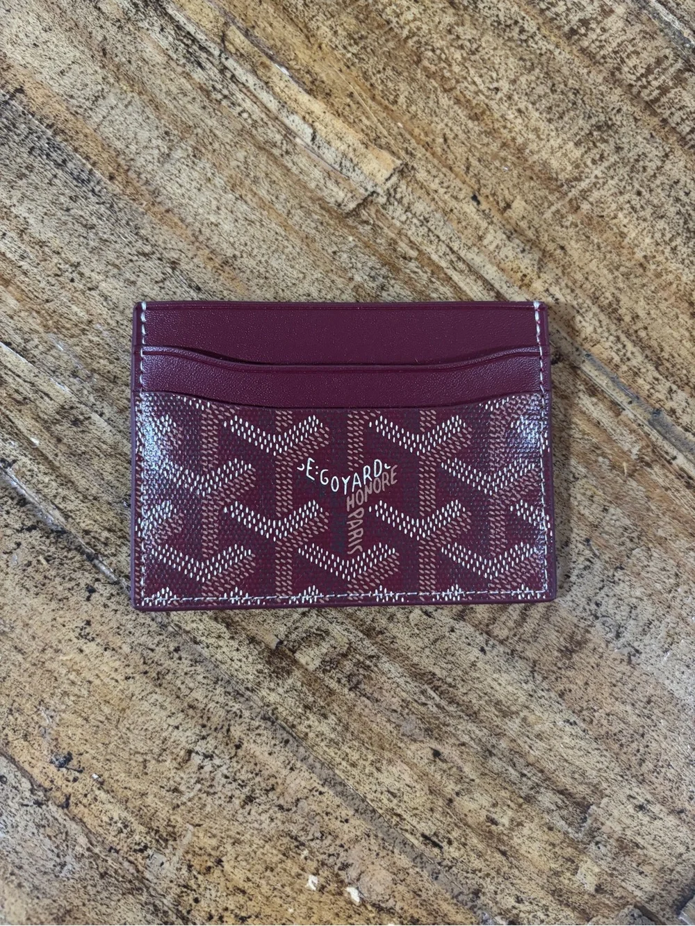 Goyard Maroon & Yellow Leather Card Case
